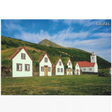 Postcard, Laufás, turf farm and folk museum