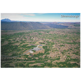 Postcard, Dimmuborgir in Mývatn, arial view