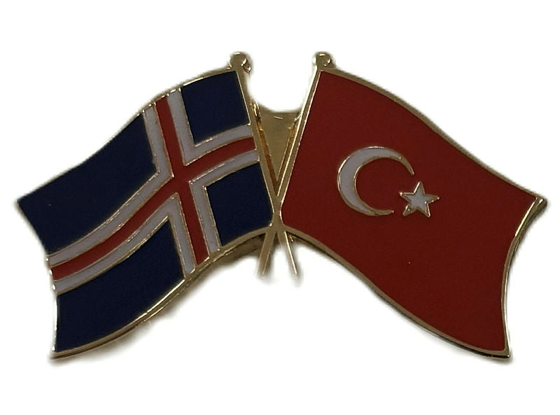 Lapel pin.Iceland Turkey