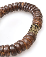 Coconut beads Wristband, Bronze look Helm of Awe