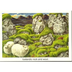 Postcard, Icelandic rock 'n ' wool, cartoon