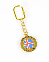 Keyring, Spinning, Map of Iceland-Icelandic flag