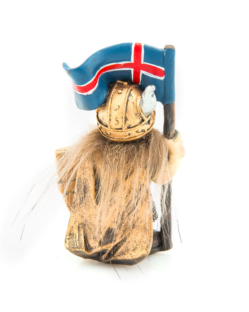 Resin Viking w-Hair, Shield and Flag