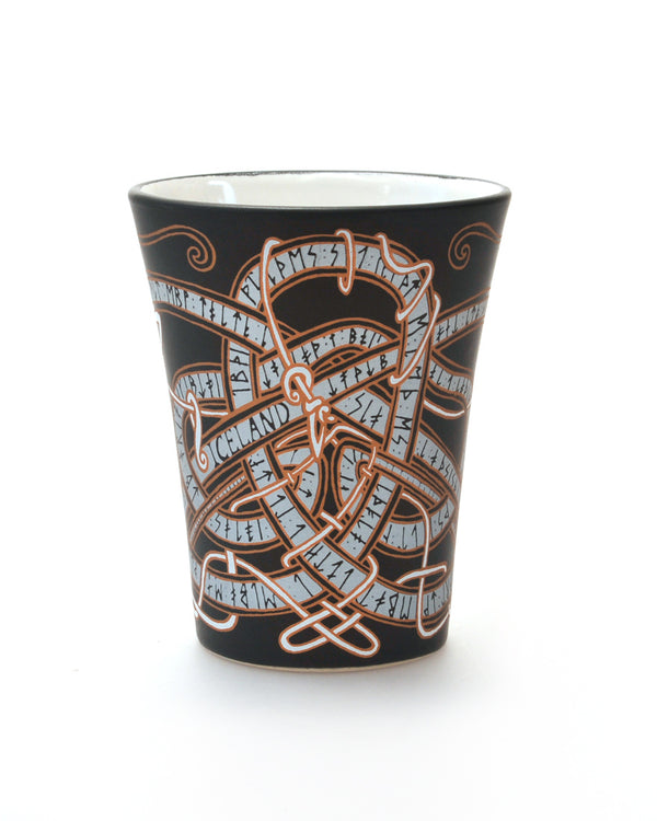 Mug, Black, Icelandic Dragon-Rune design