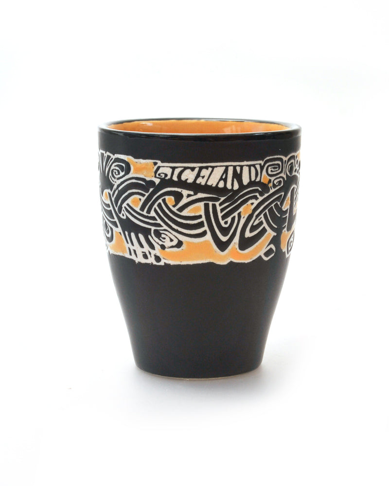 Mug, Glazed Enamel, Orange Dragon