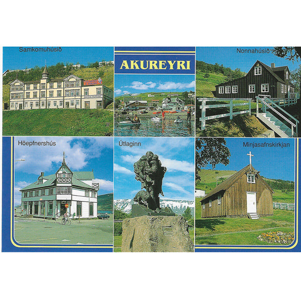Postcard, Town of Akureyri, multi-view II