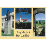 Postcard, Reykholtskirkja Church and Snorri Sturluson