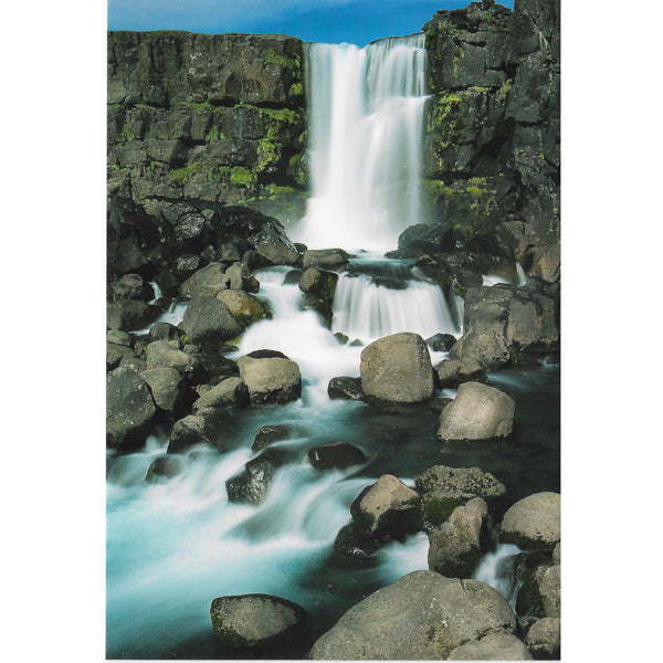 Postcard, Öxarárfoss waterfall