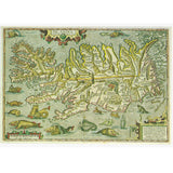 Postcard, Antique Map of Iceland