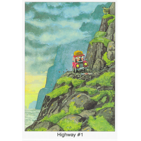 Postcard, Highway #1, cartoon