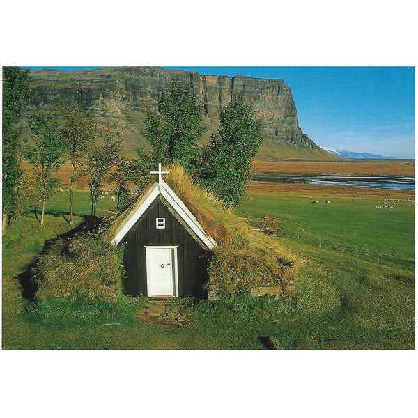 Postcard, Turf chapel at NÃºpsstaÃ°ur