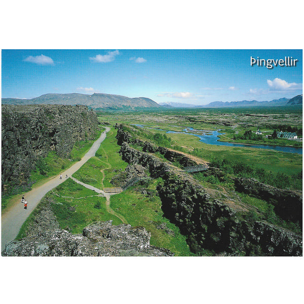 Postcard, Þingvellir National Park, Almannagjá chasm