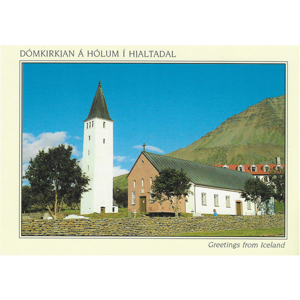 Postcard, HÃ³lar Church and historic site