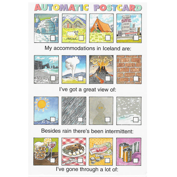 Postcard, select what you did!