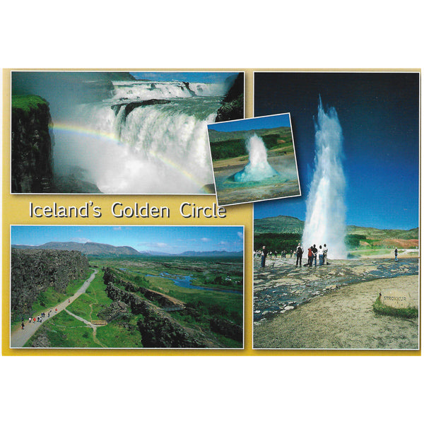 Postcard, Gullfoss, Geysir and Thingvellir, 'The Golden Circle'