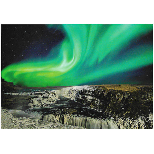 Postcard, Northern Lights over Gullfoss