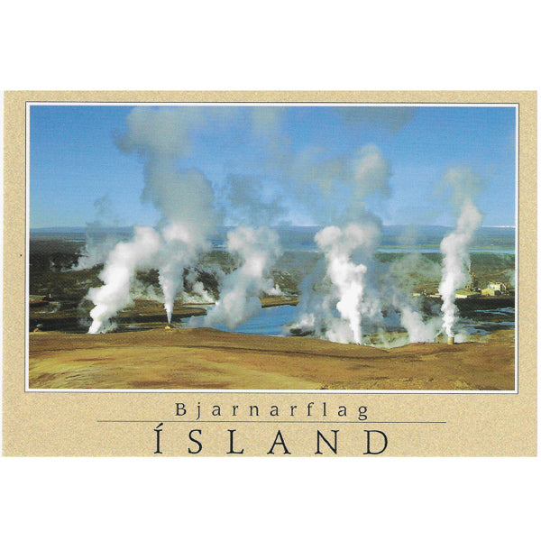 Postcard, Bjarnarflag steam vents, geothermal area