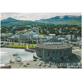 Postcard, Akureyri, Hof in foreground