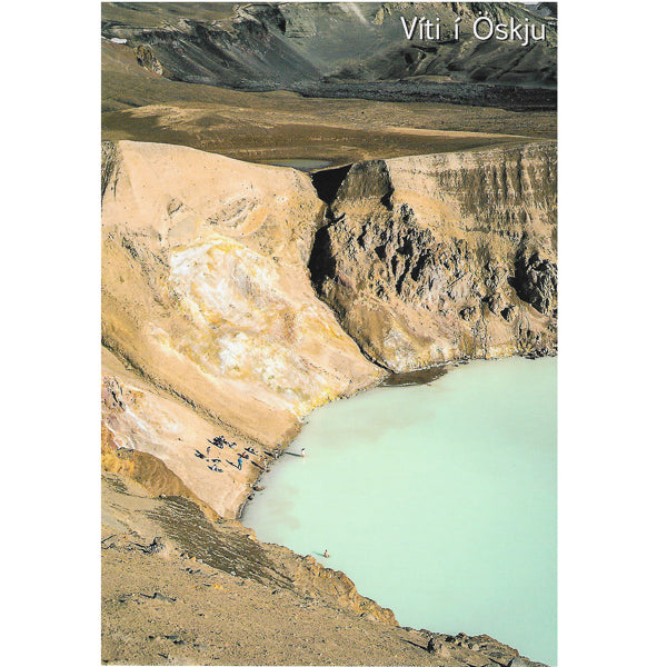 Postcard, Víti crater, bathers
