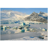 Postcard, FjallsÃ¡rlÃ³n lagoon with icebergs