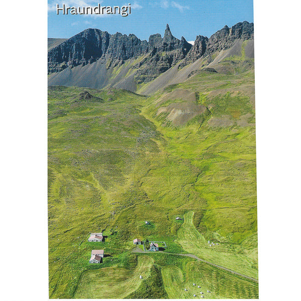 Postcard, Hraundrangi peak and Dranga mountains
