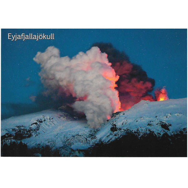 Postcard, The eruption in 2010 in Eyjafjallajökull
