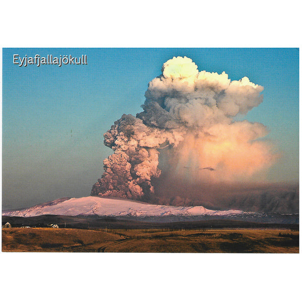 Postcard, The eruption in 2010 in Eyjafjallajökull