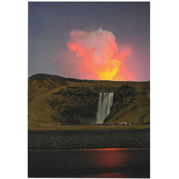 Postcard, The eruption in 2010 in Fimmvörðuháls. A few weeks later Eyjafjallajökull erupted