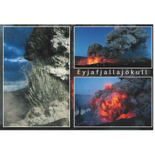 Postcard, The eruption in 2010 in Eyjafjallajjökull, multiview