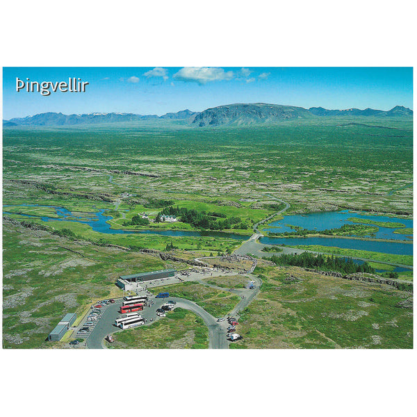 Postcard, Thingvellir, view of the vistor center