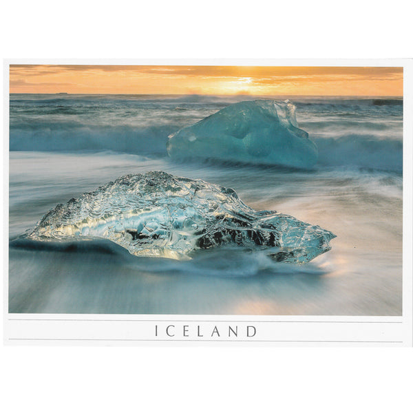 Postcard large, Jökulsárlón, two icebergs