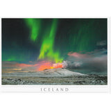 Postcard large, Eruption by Fagradalsfjall/Northern Lights