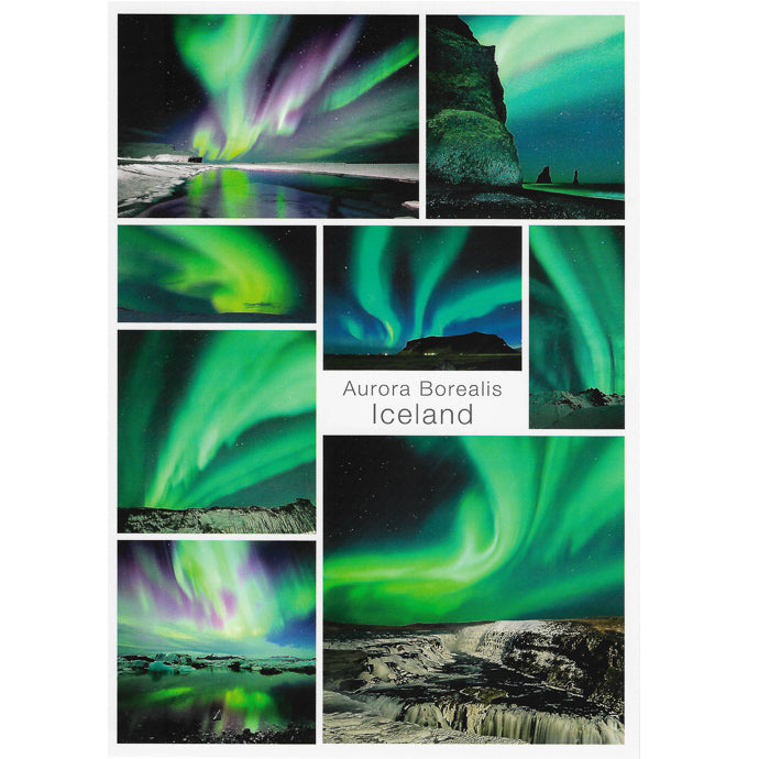 Postcard large, Northern lights - Aurora Borealis, multiview