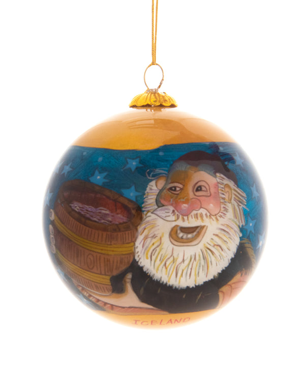 Handpainted Christmas Ball Ornament, Stekkjarstaur- Giljagaur