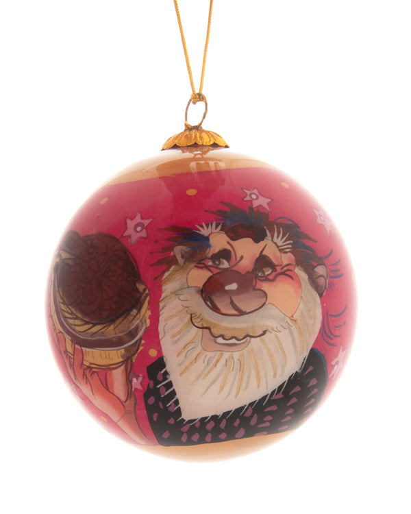 Handpainted Christmas Ball Ornament, Pottasleikr - Askasleikir