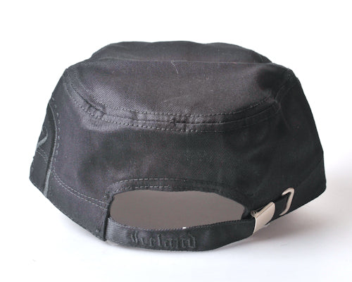 Cap - military style, cotton, embroidered black dragon